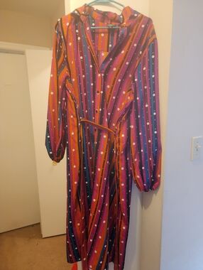 Abbott elementary Colorful Striped Polka Dot  Dress